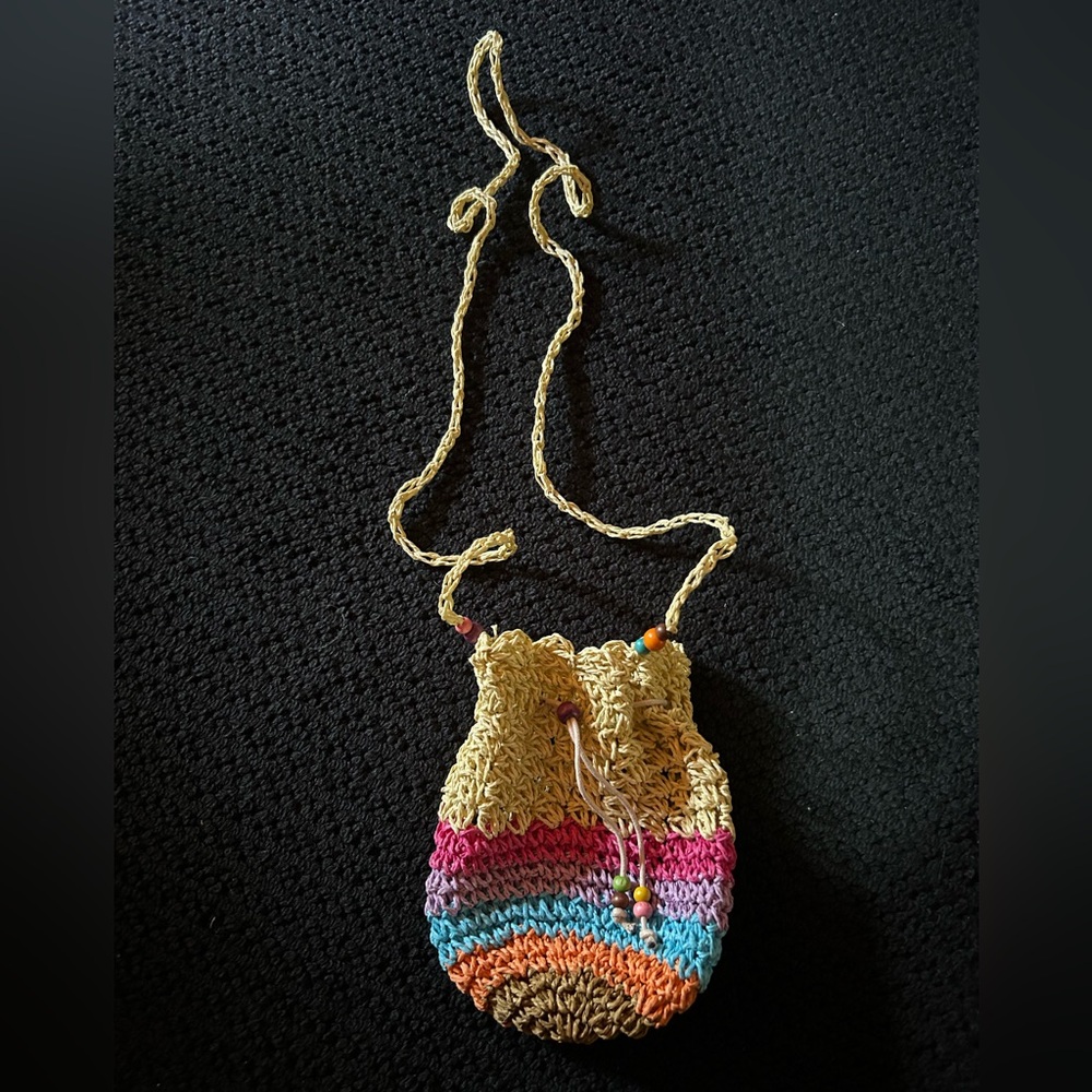 Colorful Woven  Drawstring Purse